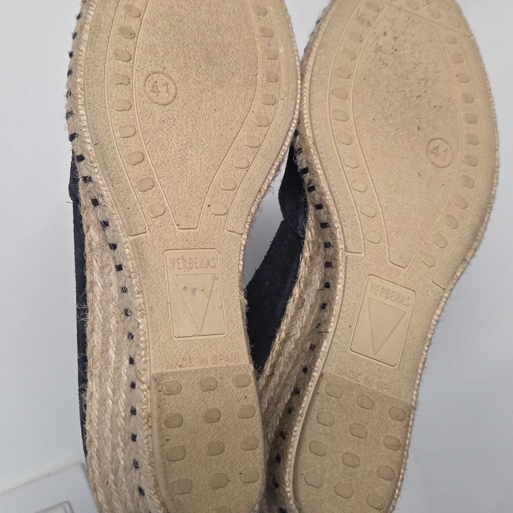 Verbenas Navy Suede Espadrille Wedge Shoes  Size 41 - Picture 5 of 5